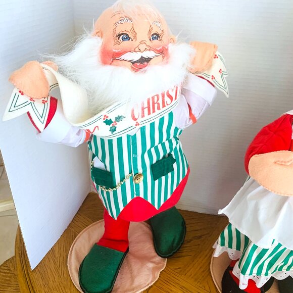 ANNALEE Mrs Claus Mr Santa Claus Merry Christmas 18” 1993 vntg Dolls - Picture 2 of 13